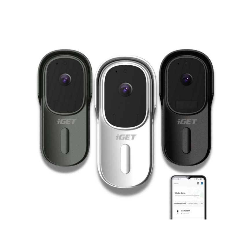 Vaizdo durų skambutis su judesio jutikliu Full HD 1080p 5200 mAh IP65 Wi-Fi Tuya baltas