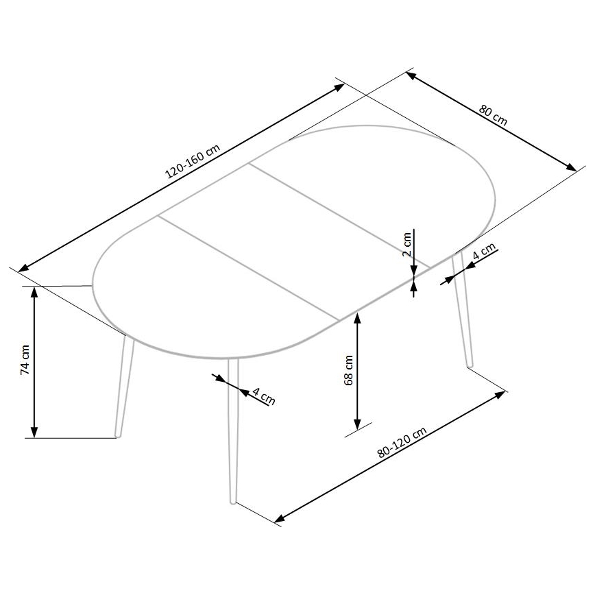 Valgomasis stalas BALNOR ąžuolas/juodas