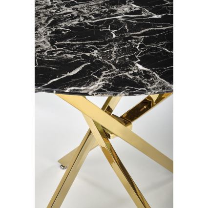 Valgomasis stalas ESTEN 100 cm juodas/auksinis