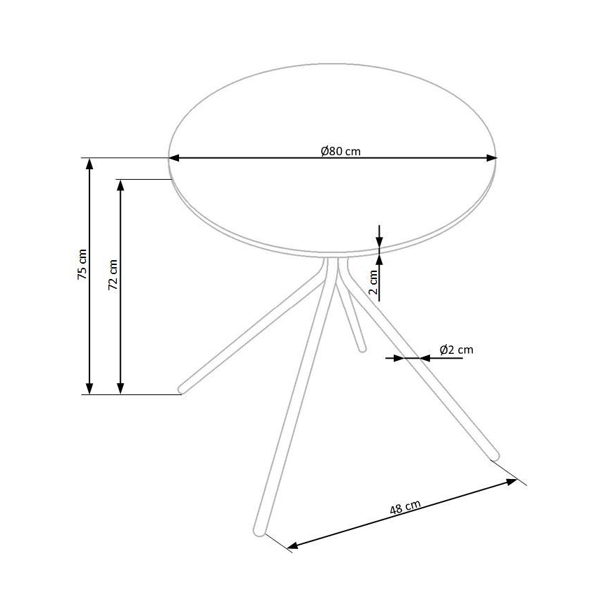 Valgomasis stalas HOMORA juodas