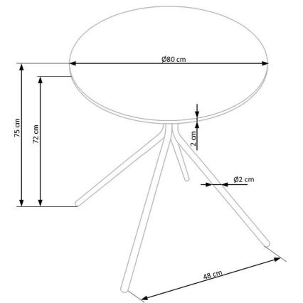 Valgomasis stalas HOMORA — juodas