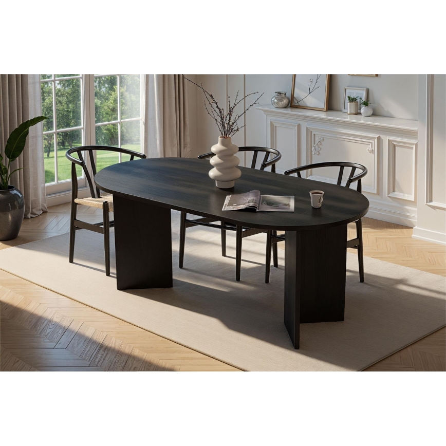 Valgomasis stalas NEL 180x90 cm juodas