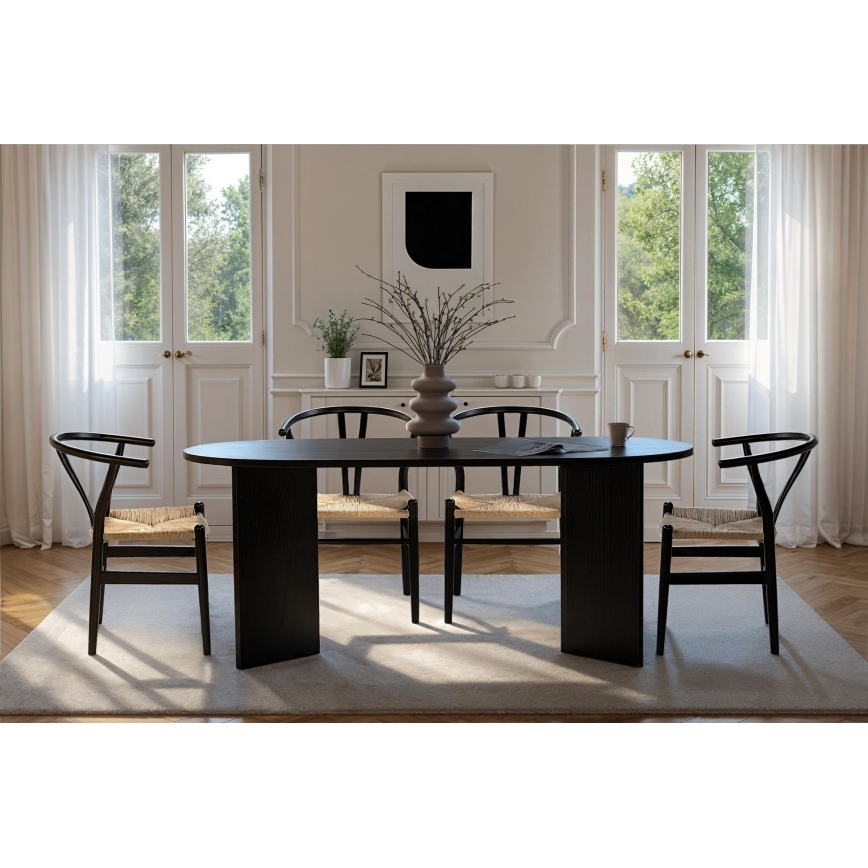 Valgomasis stalas NEL 180x90 cm juodas