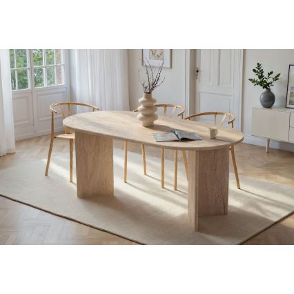 Valgomasis stalas NEL 180x90 cm, smėlinis