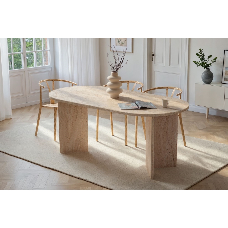 Valgomasis stalas NEL 180x90 cm, smėlinis