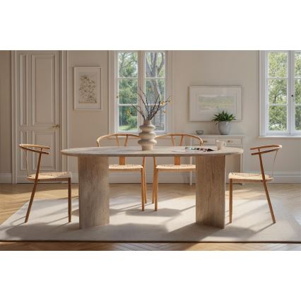 Valgomasis stalas NEL 180x90 cm, smėlinis