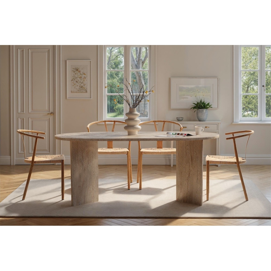 Valgomasis stalas NEL 180x90 cm, smėlinis