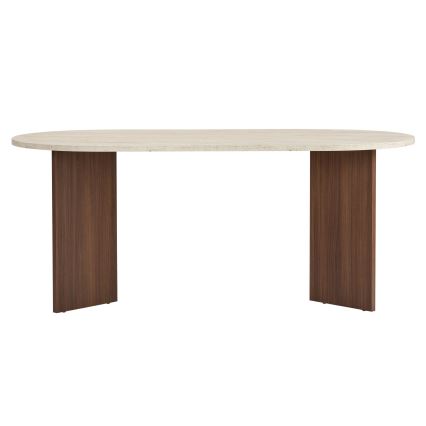 Valgomasis stalas NEL 180x90 cm travertinas/riešutas