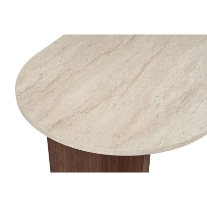 Valgomasis stalas NEL 180x90 cm travertinas/riešutas