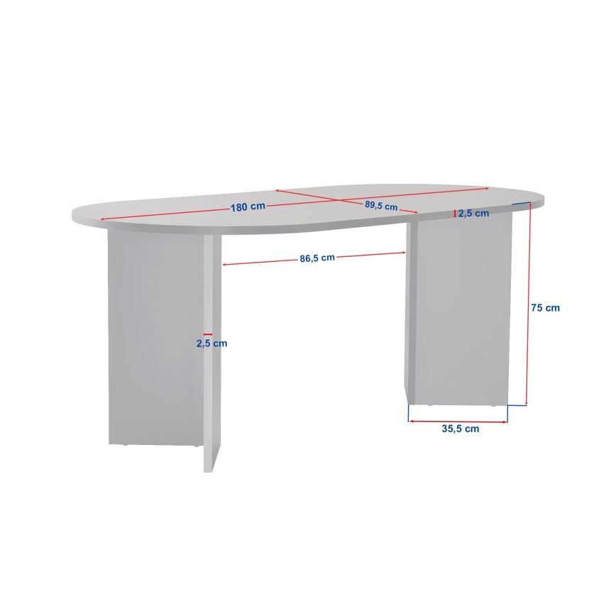 Valgomasis stalas NEL 180x90 cm travertinas/riešutas