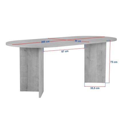 Valgomasis stalas NEL 200x90 cm smėlinės spalvos