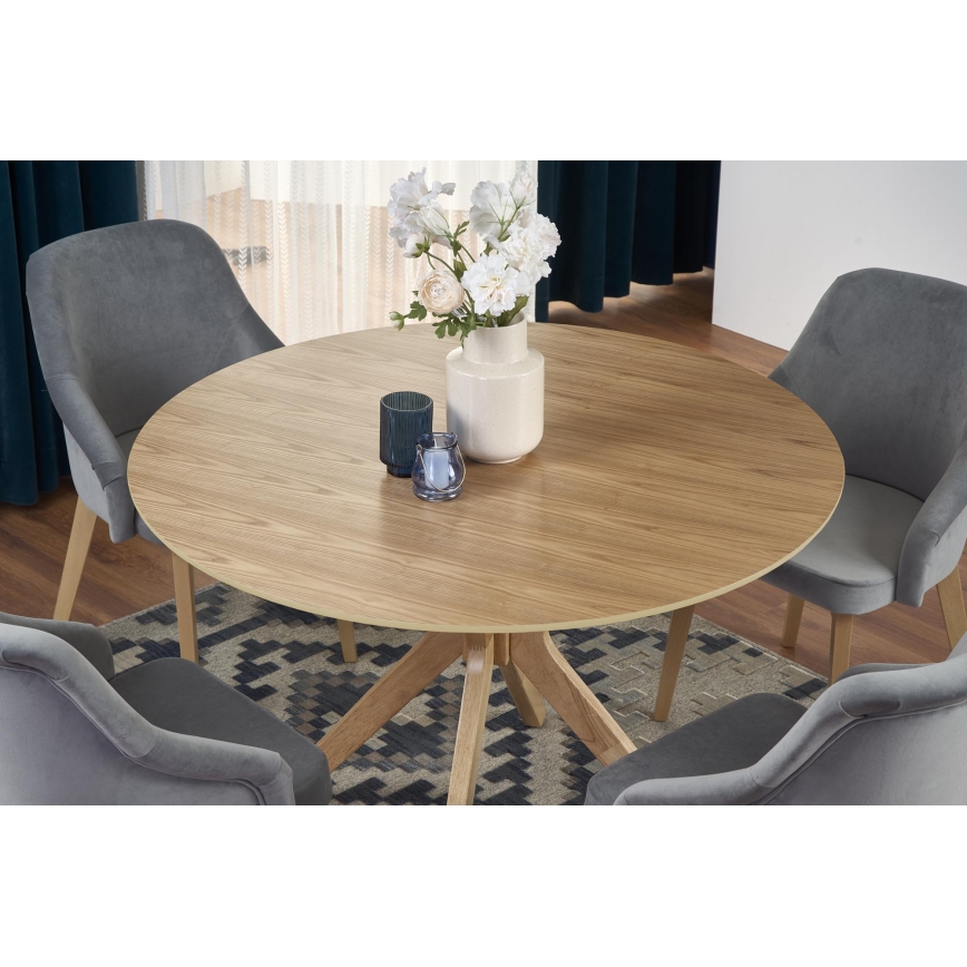 Valgomasis stalas NICOLAS, skersmuo 120 cm, rudos spalvos