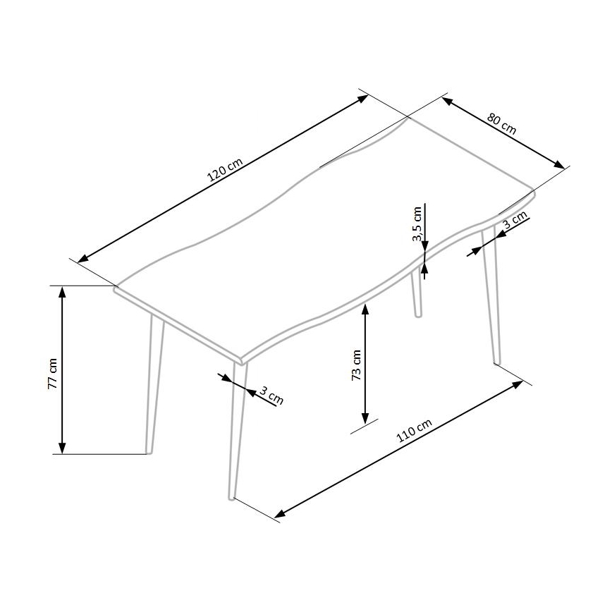 Valgomasis stalas SOLACE ąžuolas/juodas