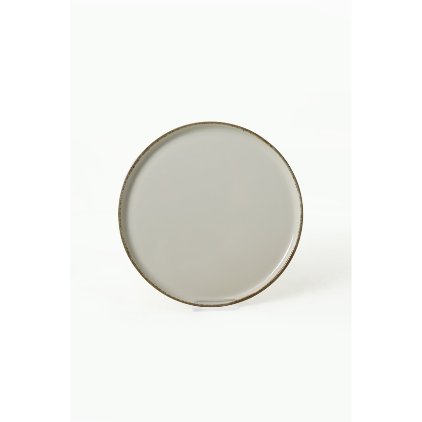 Valgomojo indų rinkinys 24 dalių kreminė/ruda/keramika