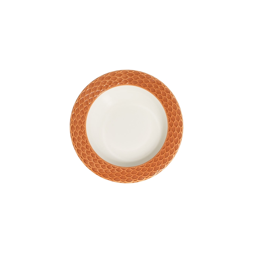 Valgomojo indų rinkinys 24 vnt. baltas/oranžinis/porcelianas