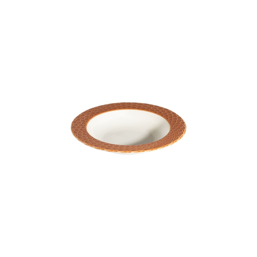 Valgomojo indų rinkinys 24 vnt. baltas/oranžinis/porcelianas
