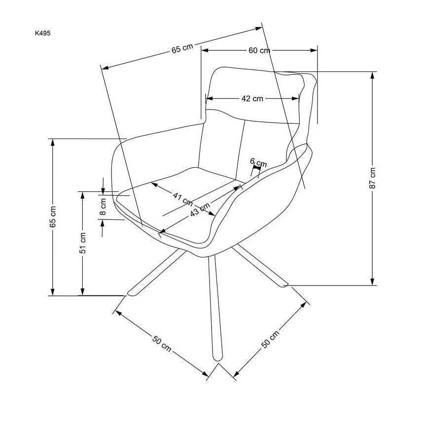 Valgomojo kėdė HALSA, 1 vnt., pilka
