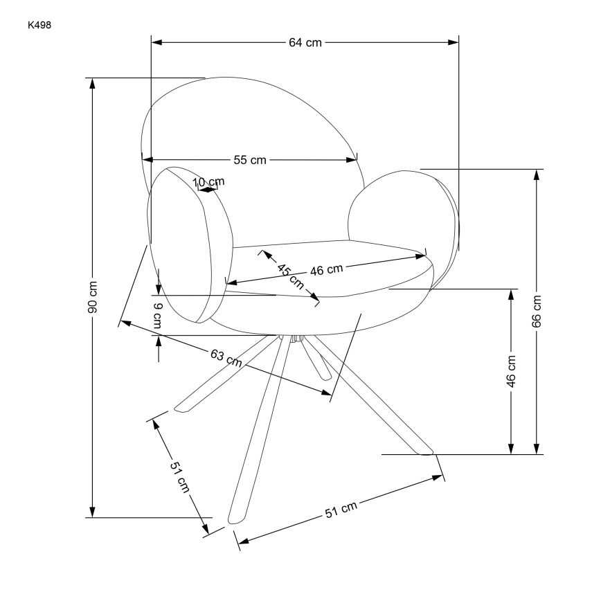 Valgomojo kėdė KIVA, 1 vnt., pilka