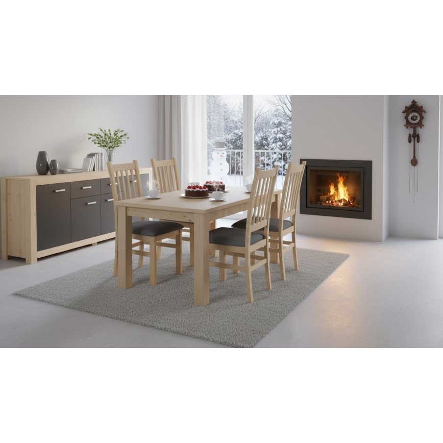 Valgomojo kėdė SIMON, ąžuolas/tamsiai pilka