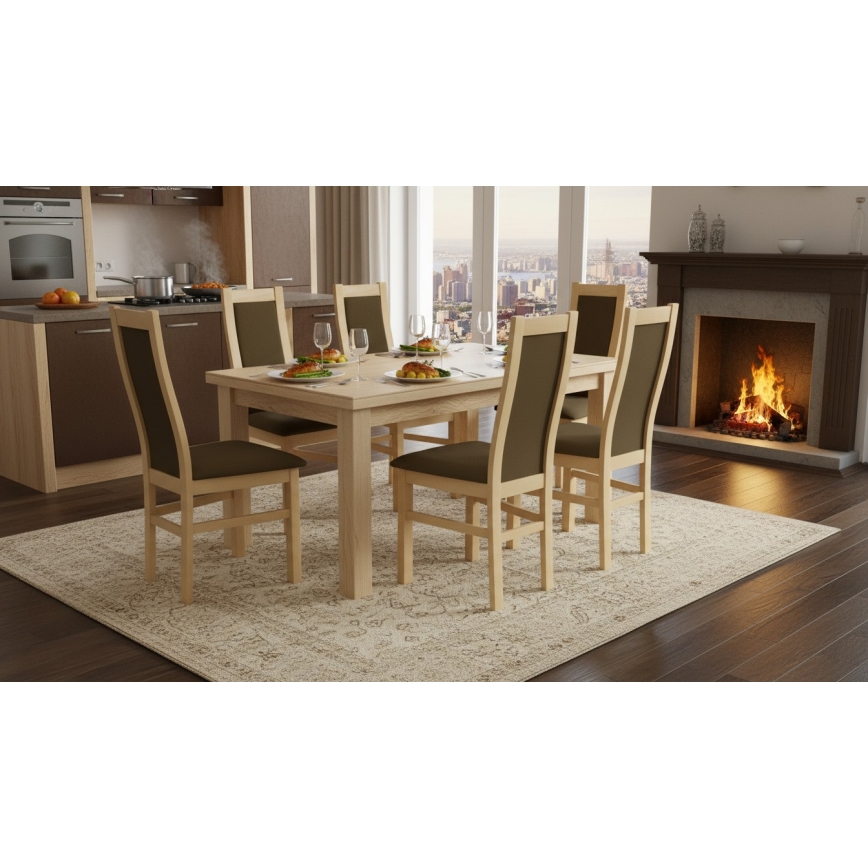 Valgomojo kėdė ZOE, ąžuolas/tamsiai ruda