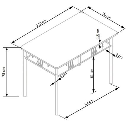 Valgomojo komplektas FAUST, metalas/sonoma ąžuolas