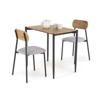 Valgomojo komplektas NANDO 84x54 cm pilka/ruda/juoda