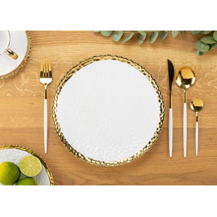 Valgomojo lėkštė KATI 25 cm kreminė/auksinė