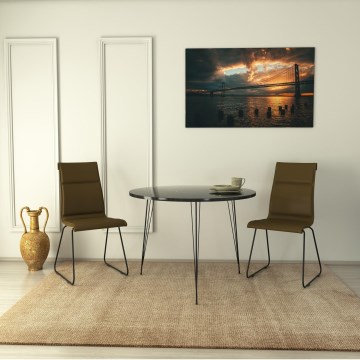 Valgomojo stalas SANDALF 75x90 cm juodas