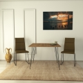 Valgomojo stalas SANDALF 75x90 cm ruda/juoda