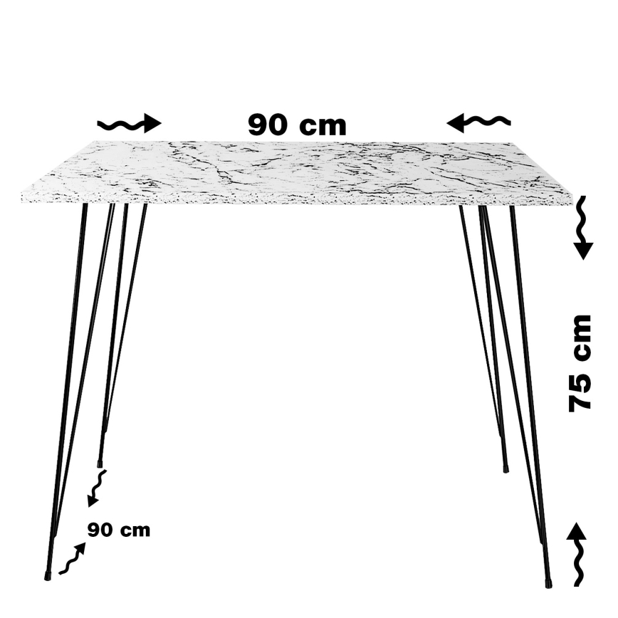 Valgomojo stalas SANDALF 75x90 cm ruda/juoda