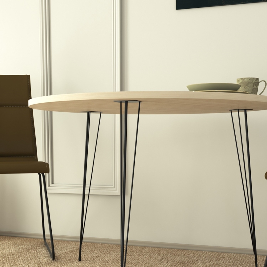 Valgomojo stalas SANDALF 75x90 cm smėlio/juodos spalvos