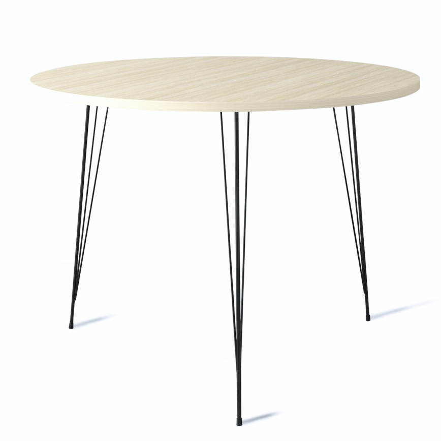 Valgomojo stalas SANDALF 75x90 cm smėlio/juodos spalvos