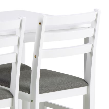 Valgomojo stalo komplektas EMILY su 4 kėdėmis, baltas