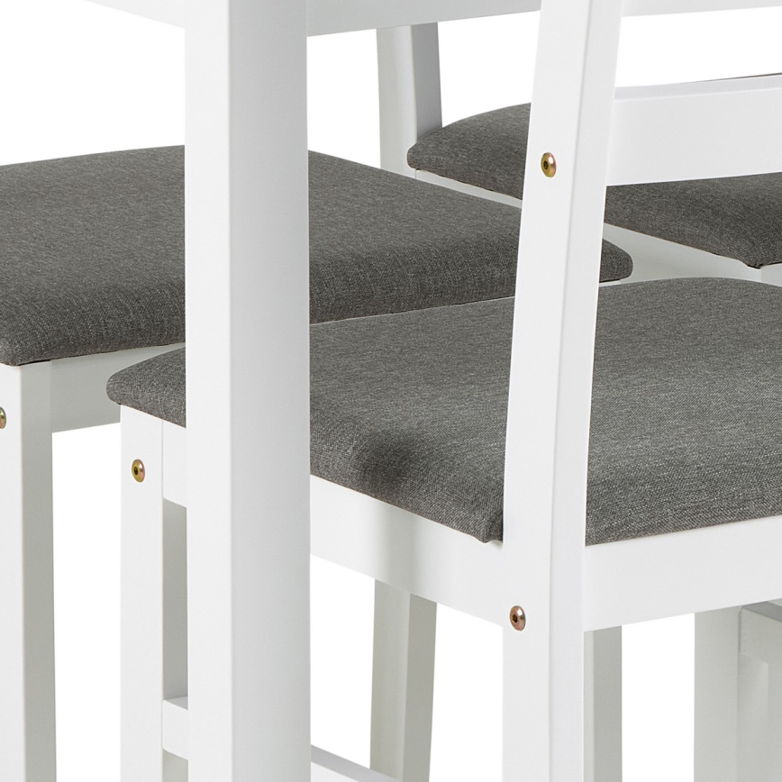 Valgomojo stalo komplektas EMILY su 4 kėdėmis, baltas