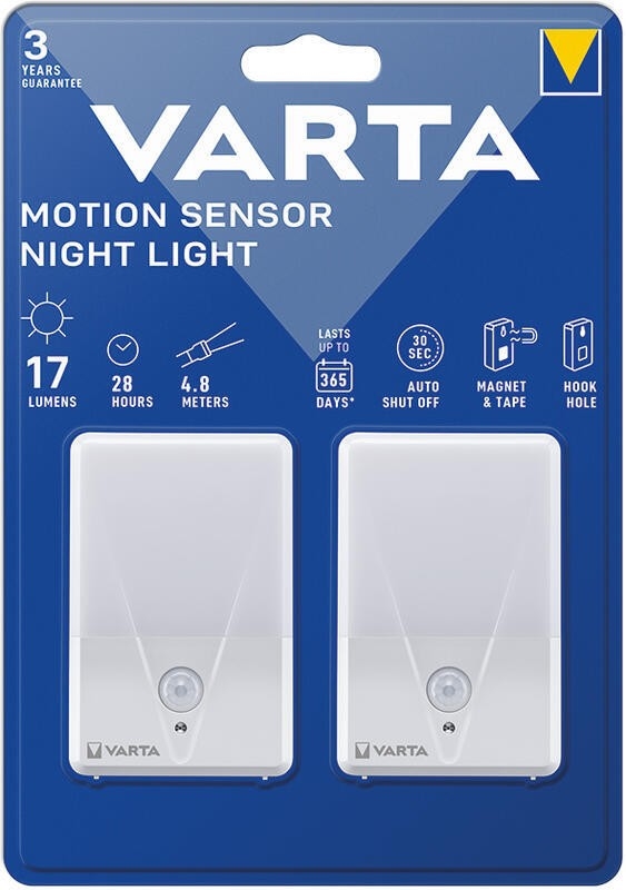 Varta 16624101402 - KOMPLEKTAS 2x LED naktinis šviestuvas su jutikliu NIGHT LIGHT LED/3xAAA