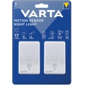 Varta 16624101402 - RINKINYS 2x LED naktinis šviesos diodų orientacinis šviestuvas su jutikliu NIGHT LIGHT LED/3xAAA