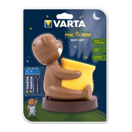 Varta 17501 - Vaikiškas LED šviestuvas su prožektoriumi PAUL 2xLED/3xAA