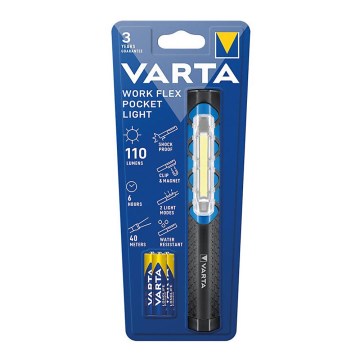Varta 17647101421 - LED Žibintuvėlis WORK FLEX KIŠENINIS ŠVIESOS ŠALTINIS LED/3xAAA IPX4