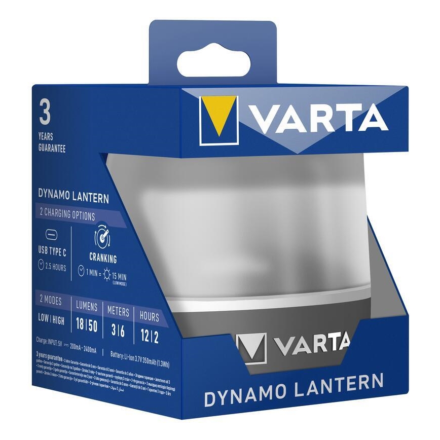 Varta 17670101111 - LED Įkraunamas šviestuvas DYNAMO LANTERN LED/5V 350 mAhIP54