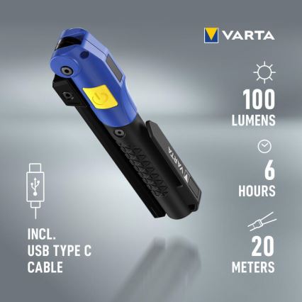 Varta 18649101401 - LED įkraunamas žibintuvėlis WORK FLEX F20R LED/5V IP54