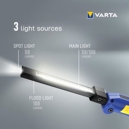Varta 18649101401 - LED įkraunamas žibintuvėlis WORK FLEX F20R LED/5V IP54