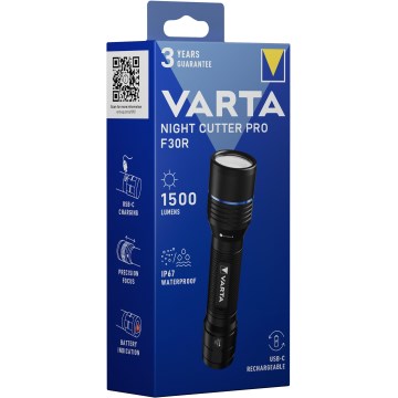 Varta 18921101111 - LED Įkraunamas žibintuvėlis NIGHT CUTTER PRO F30R LED/USB IP67