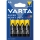 Varta 2006 - 4 vnt. ypač patvarios cinko-anglies AA 1,5 V baterijos