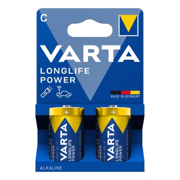 Varta 4914121422 - 2 vnt. Šarminė baterija LONGLIFE POWER LR14/C 1,5V