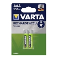 Varta 56733 - 2 vnt įkraunamos baterijos SOLAR ACCU AAA NiMH/550mAh/1,2V