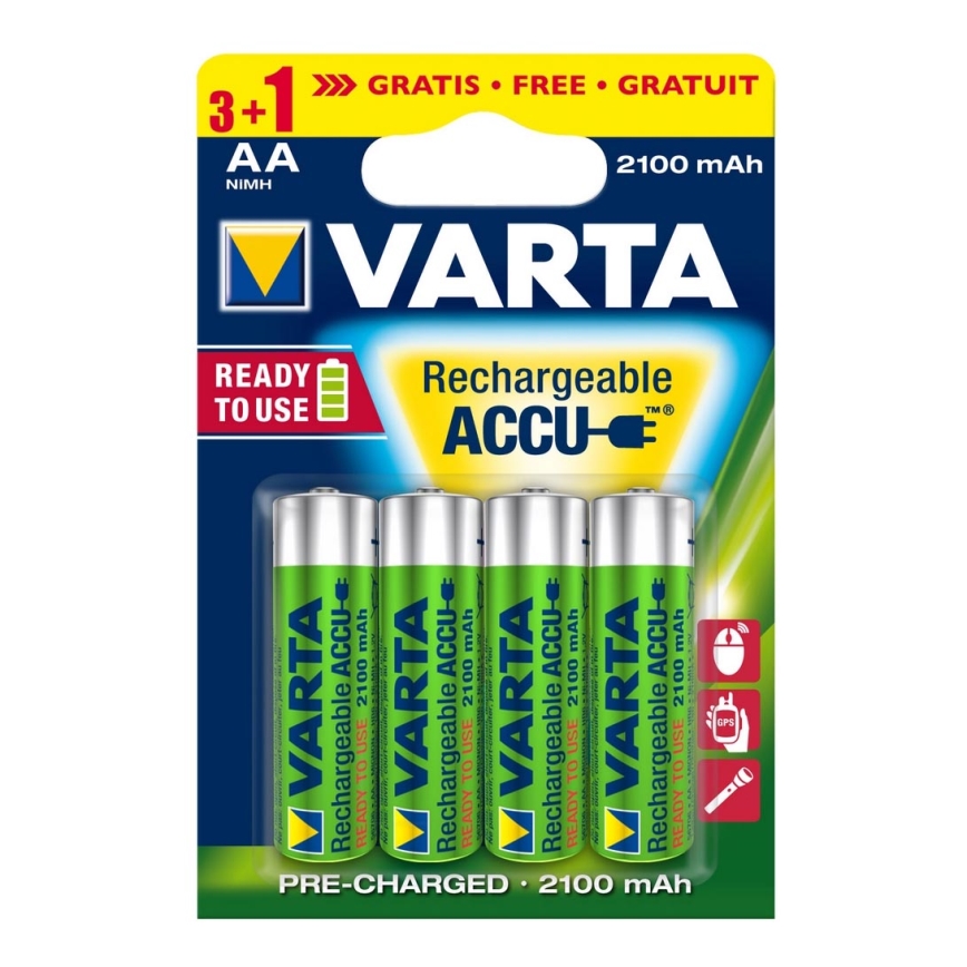 Varta 5675 - 3+1 vnt įkraunamos baterijos ACCU AA Ni-MH/2100mAh/1,2V