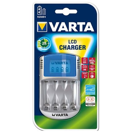 Varta 57070 - Baterijų įkroviklis LCD 4xAA/AAA 100-240V/12V/5V