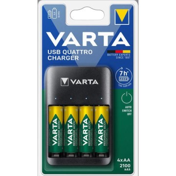 Varta 57652101451 - Baterijos įkroviklis 4xAA/AAA 2100mAh 5V