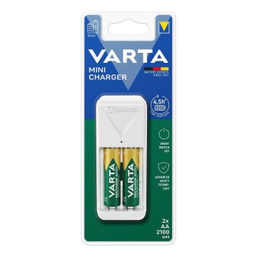 Varta 57656101451 - Baterijų įkroviklis 2xAA/AAA 2100 mAh 230V