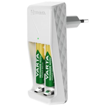 Varta 57656101451 - Baterijų įkroviklis 2xAA/AAA 2100 mAh 230V